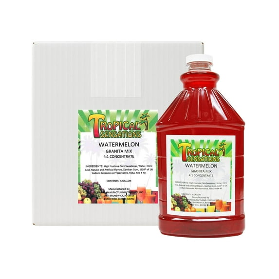 Slushie Mix, Tropical Sensations, 6 Bottles (64 oz each) (Watermelon)
