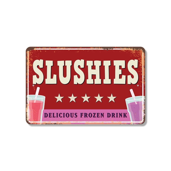 Slushies Street 13 Inch x 20 Inch Novelty Plastic Sign Brain Freeze Ahead Durable Weatherproof UV Protected Perfect for Kitchens Snack Bars Stands Fun Gift for Families Vendors Kids