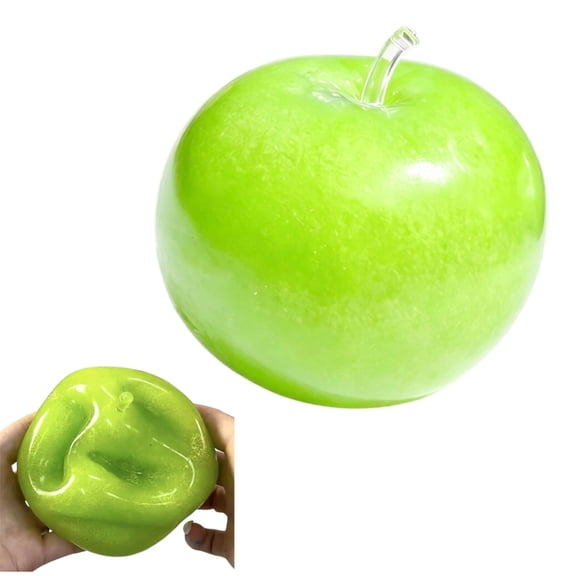 Slushy Apple Squishy, 2.4 Inch Green Squishy Apple with Slush Inside, Soft Slow Rising Ball for Adults
