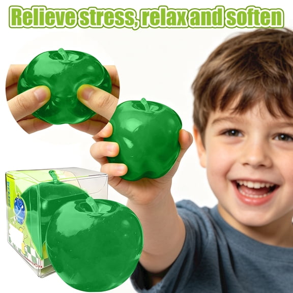 Slushy Apple Squishy, Jelly Clear Slow Rising Stress Toy, Stress Balls for Adults, Cute Moldable Sensory Squeeze Ball