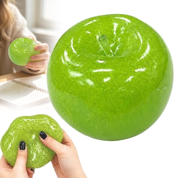 Slushy Apple Squishy, Squeeze Fidget Toy for Stress Relief, Crunchy Sensory Squishies, Squeezy Squishys Slushy Squishy Toys, Soft slush Apple Squishy