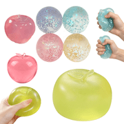 Slushy Apple Stress Relief Balls , Glass Gloss Semi - Transparent Silicone Slow Rise Sensory Toys, Cute Moldable Sensory Relief, Desktop Fidget Toys