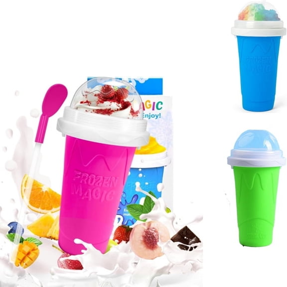 Slushy Maker Cup, DIY Magic Slushy Maker Squeeze Cup, Portable Smoothie Squeeze Cup for Juices, Milk and Ice Cream Make
