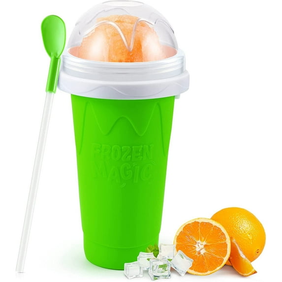 Slushy Maker Cup - TIK TOK Quick Frozen Magic Squeeze Cup, Double Layers Slushie Cup, DIY Homemade Squeeze Icy Cup, Fasting Cooling Make And Serve Slushy Cup For Milk Shake, Smoothies, Slushies