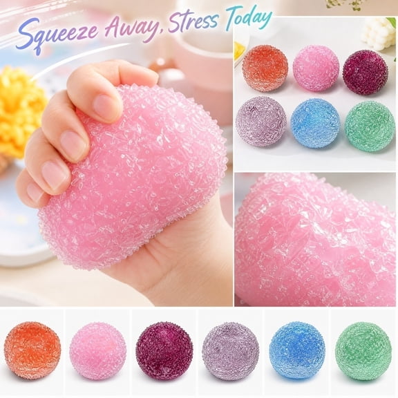 Slushy Squishy, Moldable Crunchy Squeeze Stress Ball, Portable Desk Fidget Toy, Slow Rebound Ice Skin Toy for Relaxing Sensory Play at Home Office (Green)