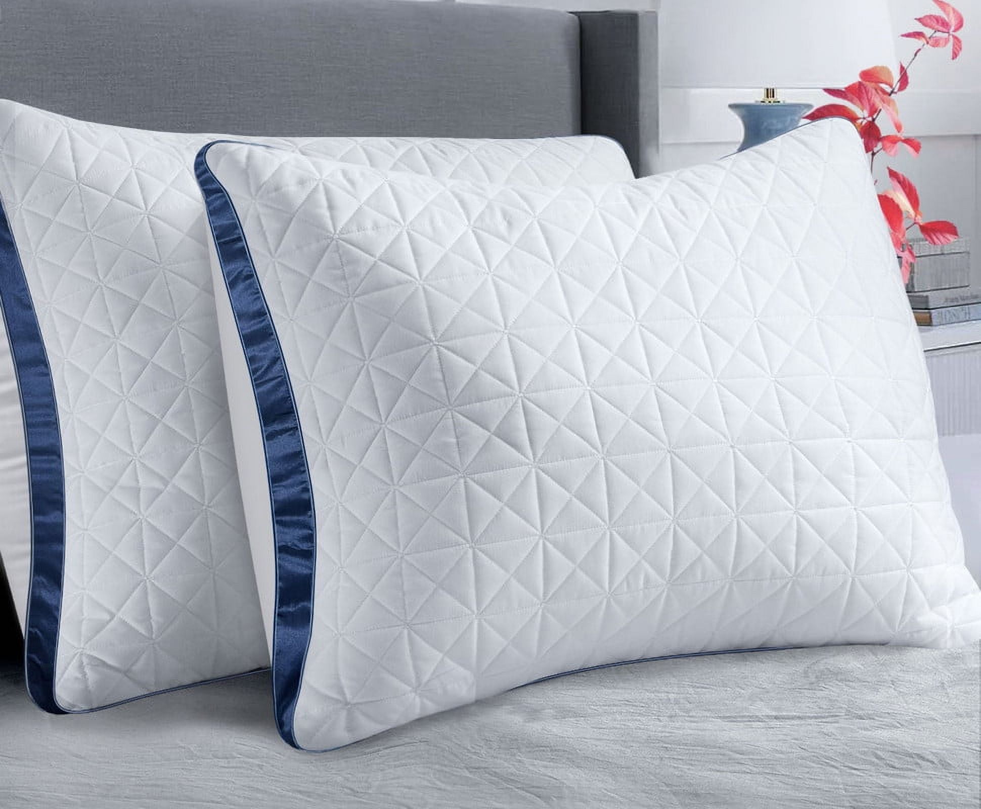 Slybear Pillows Queen Size Set of 2, Queen Pillows 2 Pack, Cooling Hotel Luxury Pillow for Bed Sleeping, Supportive Breathable Down Alternative Gusseted Pillow for Side Stomach or Back Sleepers