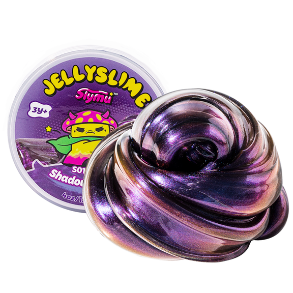 Slymu Jelly Slime Shadow Glow - Glitter, Purple, Unscented, Sensory Fidget Toys, 7 oz, Stress Relief, ASMR, Crisp Texture, Party Favors for Kids, Birthday Gifts for Girls and Boys, Goodie Bag S