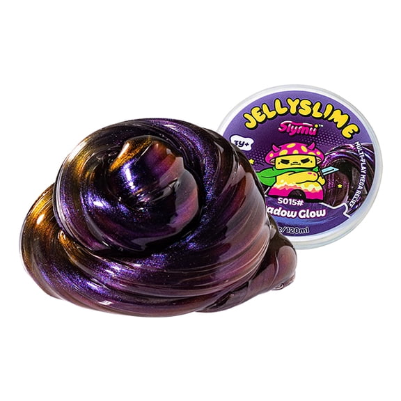 Slymu Jelly Slime Shadow Glow - Glitter, Purple, Unscented, Sensory Fidget Toys, 7 oz, Stress Relief, ASMR, Crisp Texture, Party Favors for Kids, Birthday Gifts for Girls and Boys, Goodie Bag S