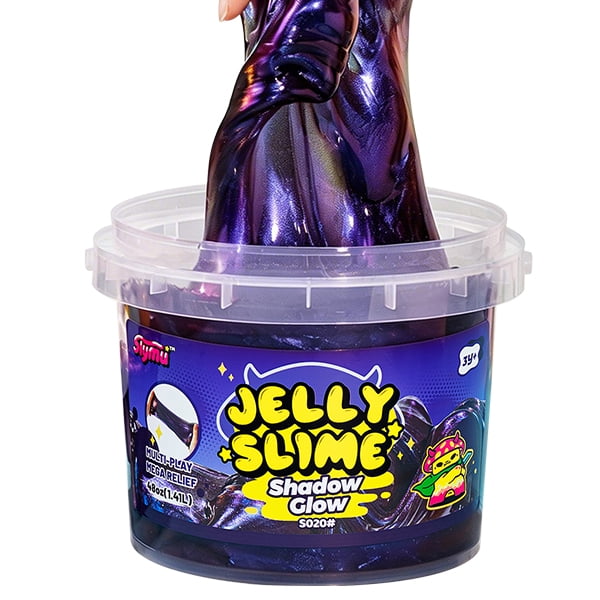 Slymu Jelly Slime Shadow Glow - Unscented, Sensory Fidget Toys, 4 lbs, Stress Relief, ASMR, Crisp Texture, Bucket, Party Favors for Kids, Birthday Gifts for Girls and Boys, Goodie Bag Stuffer