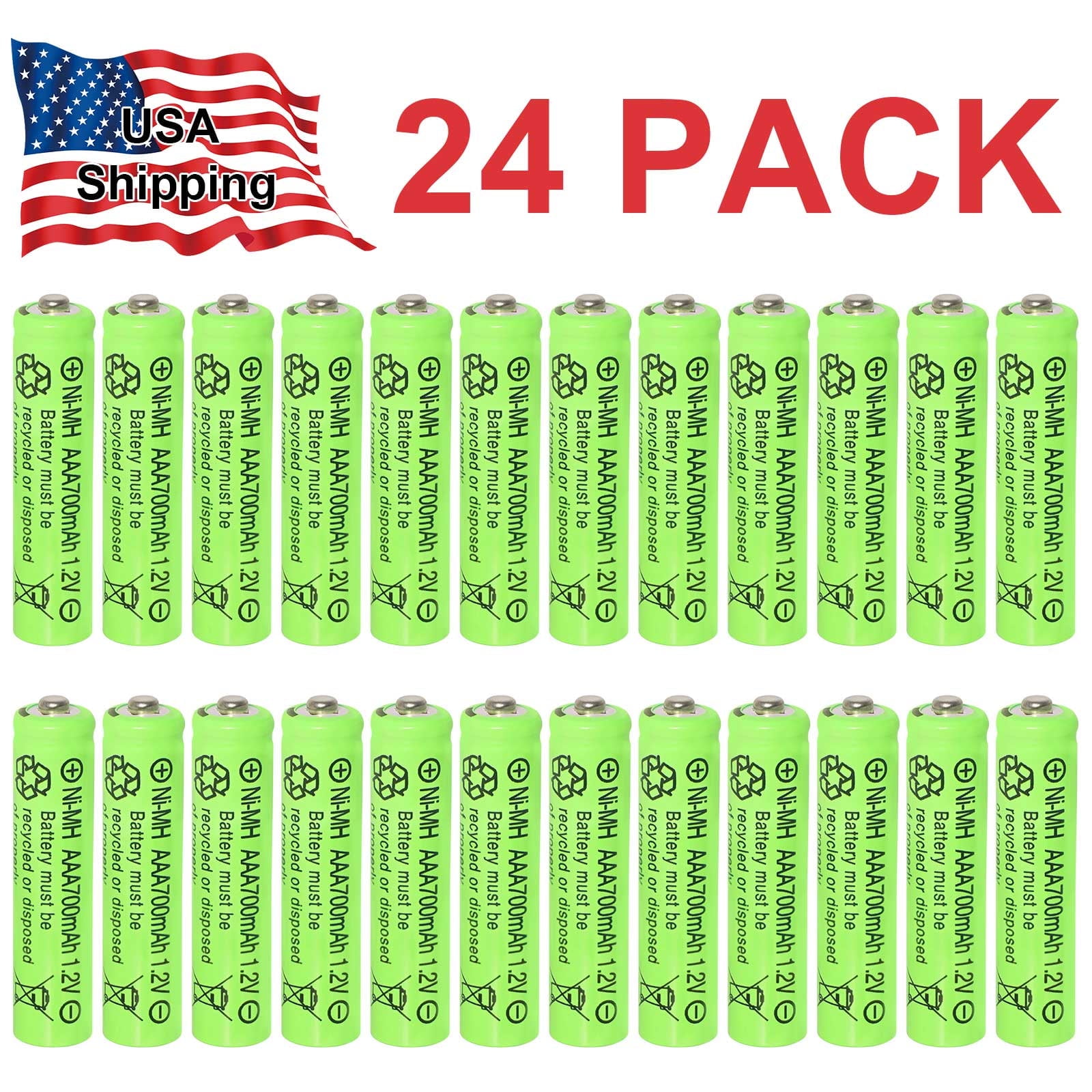Slywolfeye Rechargeable AAA Alkaline Batteries, Pre-Charged 1.2V Triple A Battery, 24 Pack