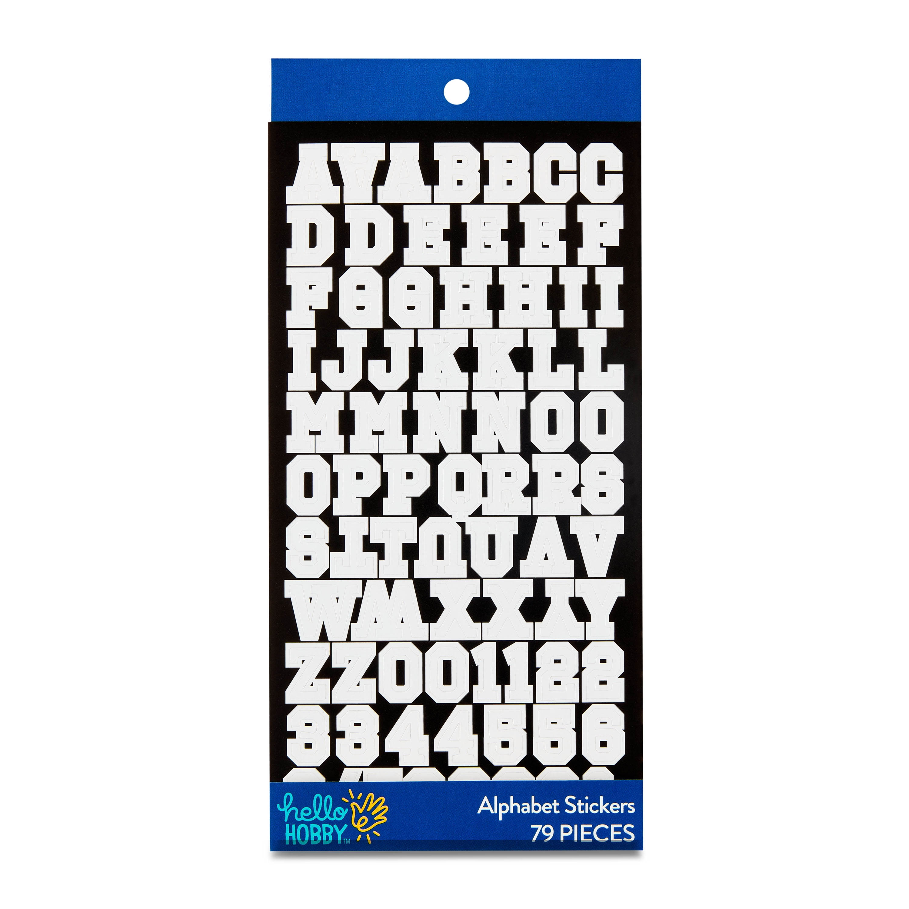 Hello Hobby White Print Block Alphabet Stickers, 79 Count