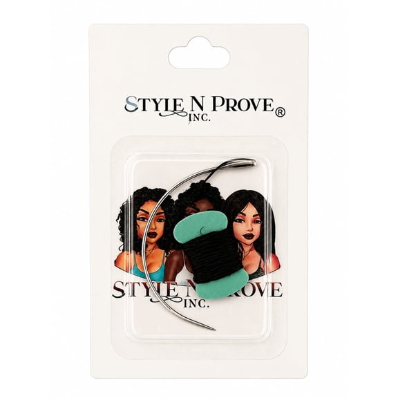 Style N Prove  Ready Stitch C Shaped  Pre-Threaded Hand Sewing Needles for Hair Extensions, Wig Making, Clothing Repair & Sewing (5 Pack)