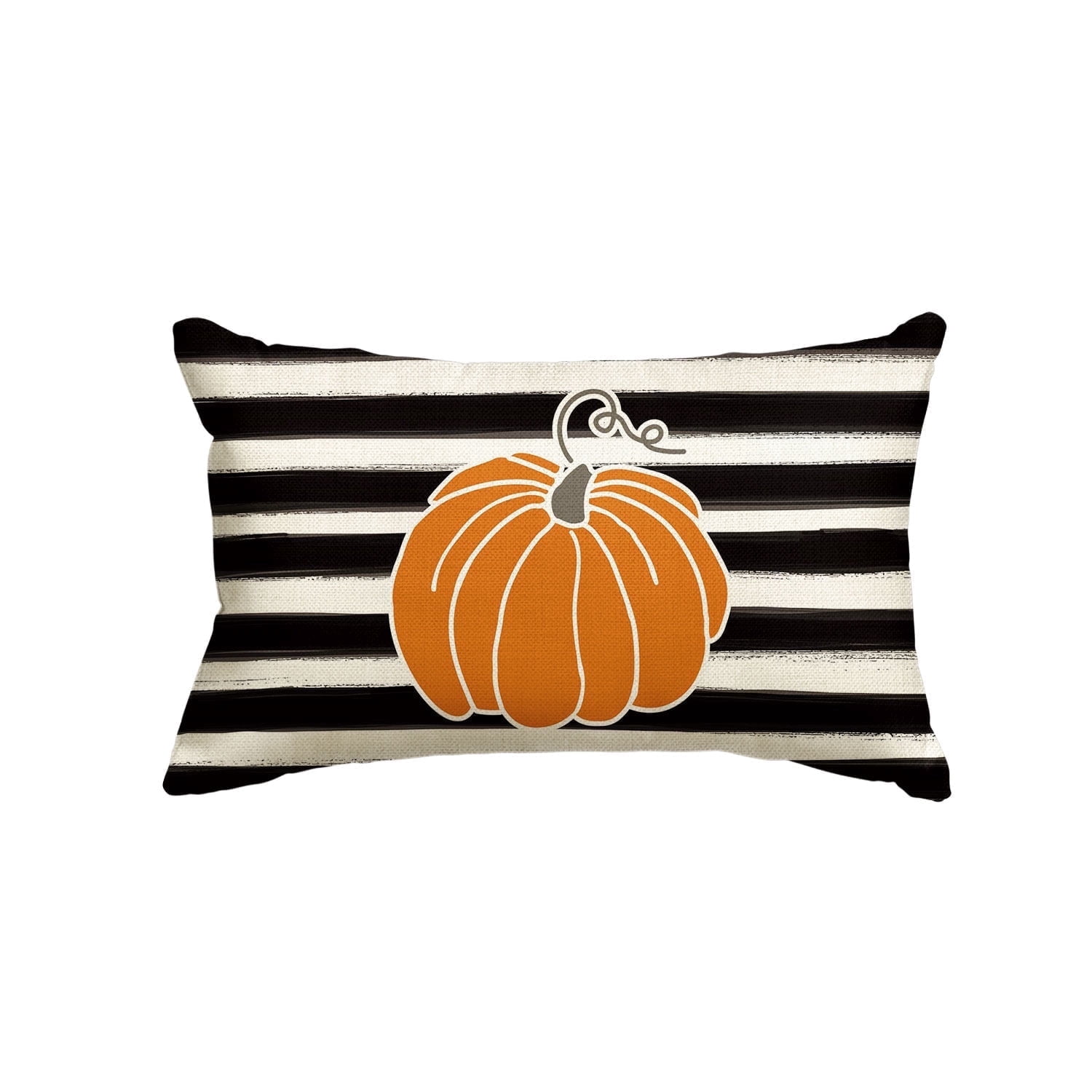 Sm:)e 12 x 20 Fall Pillow Cover Watercolor Stripes Pumpkin Decorative Outdoor Cushion Cover