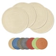 thumbnail image 1 of Sm:)e 15 Inch Round Braided Woven Placemats Set of 4, Cotton Polyester Washable Heat Resistant Placemats, Decor for Kitchen Dining Table and Party(Ivory), 1 of 7