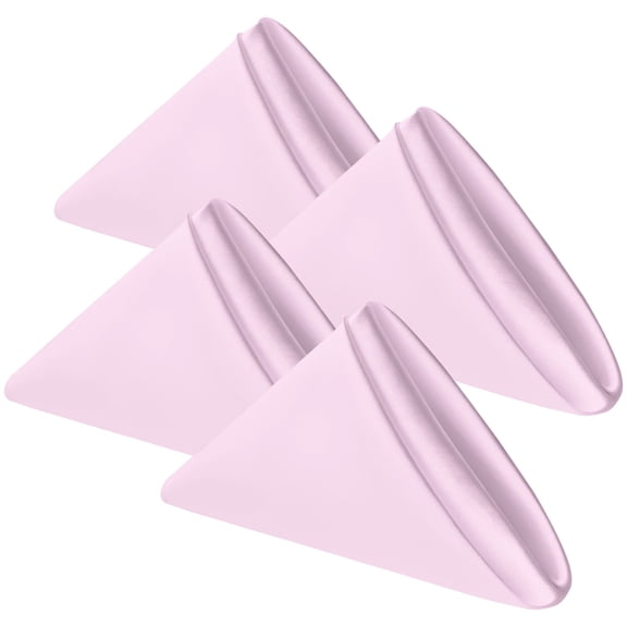 Sm:)e 17x17 inch 4 Pack Satin Napkins for Dinner Lunch Wedding Party, Silky Smooth Washable, Pink, Square