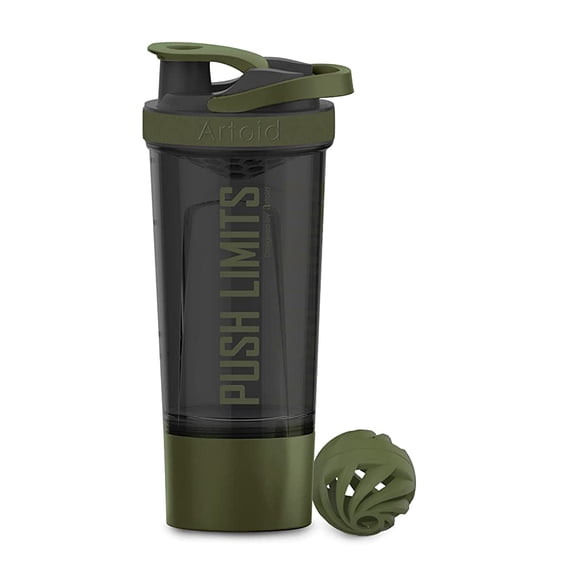 Sm:)e 24 oz Green Protein Shaker Bottle with Shaker Balls & Mixing Grids