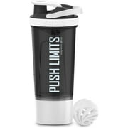 Sm:)e 24 oz White Protein Shaker Bottle with Blender Balls Mixing Grids Flip-Top