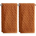 thumbnail image 1 of Sm:)e 2PC Diamond Grid Jacquard Bath Towel 13x30 Inches, 100% Cotton Quick-Dry High Absorbency Luxury Bath Towel, Camel, 1 of 8