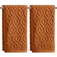 thumbnail image 1 of Sm:)e 2PC Diamond Grid Jacquard Towel 13x30 Inches, 100% Cotton Quick-Dry High Absorbency Luxury Bath Towel, Camel, 1 of 8