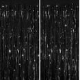 thumbnail image 1 of Sm:)e 3-Pack Blinking Black Foil Fringe Curtains for Events - Birthday, Wedding, Graduation, Christmas, Baby Shower, various festivals Decor Photo Booth Fun!, 1 of 5