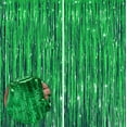 thumbnail image 1 of Sm:)e 4-Pack Light Blinking Green Foil Fringe Curtains for Events - Birthday, Wedding, Graduation, Christmas, Baby Shower, various festivals Decor Photo Booth Fun!, 1 of 5