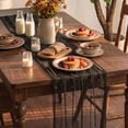 thumbnail image 1 of Sm:)e 6PCS Pearl Black Gauze Table Runner 120 Inch 10FT, Table Decor for Wedding Anniversary Birthday Outdoor Home Party Table, 1 of 6