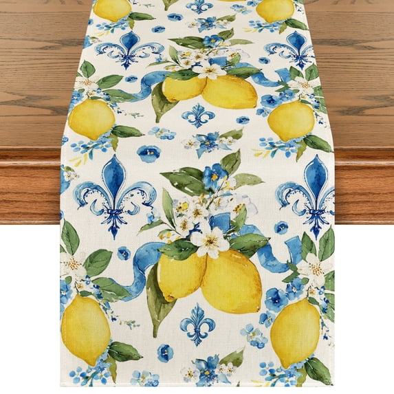 Sm:)e 72" x 13" Lemon Iris Summer Table Runner