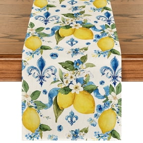 Sm:)e 72" x 13" Lemon Iris Summer Table Runner