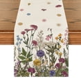 thumbnail image 1 of Sm:)e 72" x 13" Off-White Antique Herbs and Wild Flowers Spring Table Runner for Summer, 1 of 7