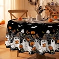 thumbnail image 1 of Sm:)e Ghost Bat Halloween Tablecloth 60 Inch, Wrinkle-Resistant & Machine Washable Table Cover for Dining Decor, Round, 1 of 7
