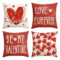 Sm:)e Be Mine Forever Valentines Day Love Heart Pillow Cover 18x18 Inch Set of 4