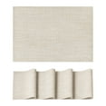 thumbnail image 1 of Sm:)e Beige Placemats Set of 4 - Heat Resistant Non-Slip Place mats for Dining Table, Washable Durable PVC Table Mats, 1 of 7