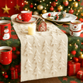 thumbnail image 1 of Sm:)e Beige Tree Christmas Table Runner 13x72 Inch, Soft Plush Faux Fur Mantel Kitchen Dining Table Decor, Winter Xmas Party Decor, 1 of 7