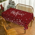 thumbnail image 1 of Sm:)e Believe Buffalo Check Plaid Snowflake Christmas Winter Table Cloth 60 x 120 Inch, 1 of 6