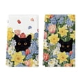 thumbnail image 1 of Sm:)e Black Cat Hydrangea Sping Flowers Kitchen Towels Set of 2, 18x26 Inch, 1 of 6