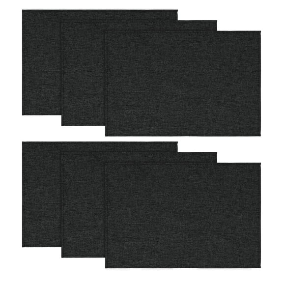 Sm:)e Black Placemats 12 x 18 Inch Set of 6, Seasonal Washable Kitchen Dining Table Decoration for Home Party,240g(0.53lb)