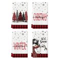 thumbnail image 1 of Sm:)e Black Red Buffalo Plaid Snowman Xmas Trees Christmas Kitchen Dish Towels 18 x 26 Inch Set of 4, 1 of 7