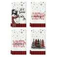 thumbnail image 1 of Sm:)e Black Red Buffalo Plaid Snowman Xmas Trees Christmas Kitchen Dish Towels 18 x 26 Inch Set of 4, 1 of 6