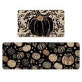 thumbnail image 1 of Sm:)e Black White Pumpkin Maple Leaf Linen Fall Kitchen Rugs and Mats, 17x29Inch and 17x47 Inch, Non Slip Mat for Porch Patio Hallway, 1 of 6