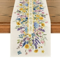 Sm:)e Bloom Flowers Floral Lavender Table Runner for Spring Summer 13 x 72 Inch