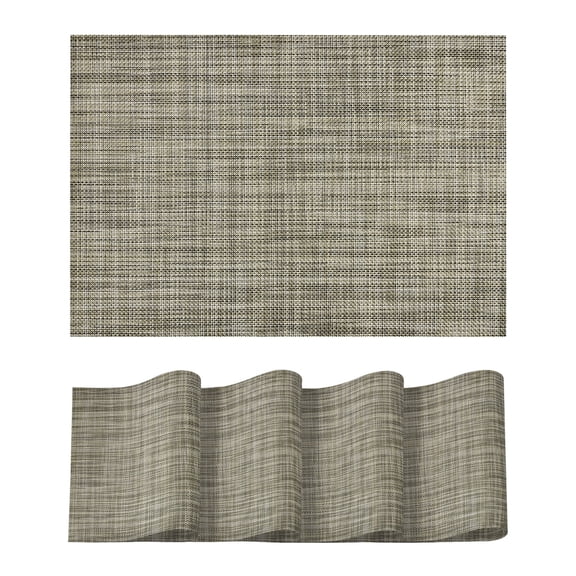 Sm:)e Blue Placemats Set of 4 - Heat Resistant Non-Slip Place mats for Dining Table, Washable Durable PVC Table Mats