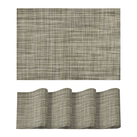 Sm:)e Blue Placemats Set of 4 - Heat Resistant Non-Slip Place mats for Dining Table, Washable Durable PVC Table Mats