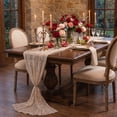 thumbnail image 1 of Sm:)e Boho Beige Gauze Cheesecloth Table Runner 35x120 Inch, Multi-Purpose Decor for Kitchen Dining Wedding Holiday Party, 1 of 5