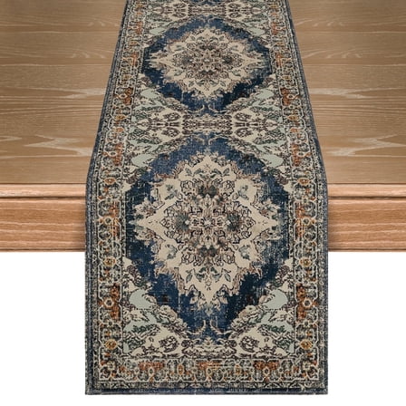 Sm:)e Boho Bohemia Table Runner, Country Rustic Farmhouse Kitchen Dining Table Decoration for Home Party Decor 13x72 Inch