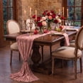 thumbnail image 1 of Sm:)e Boho Dry Rose Gauze Cheesecloth Table Runner 35x120 Inch, Multi-Purpose Decor for Kitchen Dining Wedding Holiday Party, 1 of 5