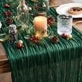 thumbnail image 1 of Sm:)e Boho Emerald Green Gauze Cheesecloth Table Runner 35x120 Inch, Multi-Purpose Decor for Kitchen Dining Wedding Holiday Party, 1 of 5