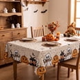 thumbnail image 1 of Sm:)e Boo Ghost Pumpkin Bat Halloween Tablecloth 60x84 Inch, Wrinkle-Resistant & Machine Washable Table Cover for Dining Decor, Rectangle, 1 of 6