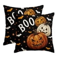 thumbnail image 1 of Sm:)e Boo Pumpkin Bat Halloween Pillow Covers 18x18 Inch Set of 2, Cushion Covers for Sofa Home Decor, 1 of 6