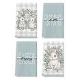 thumbnail image 1 of Sm:)e Buffalo Plaid Bunny Rabbit Eucalyptus Leaves Happy Easter Kitchen Towels Dish Towels, 18x26 Inch Hand Towels Set of 4, 1 of 6
