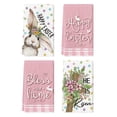 thumbnail image 1 of Sm:)e Bunny He is Risen Floral Bless Our Home Easter Kitchen Dish Towels 18x26 Inch Set of 4 Pink, 1 of 6